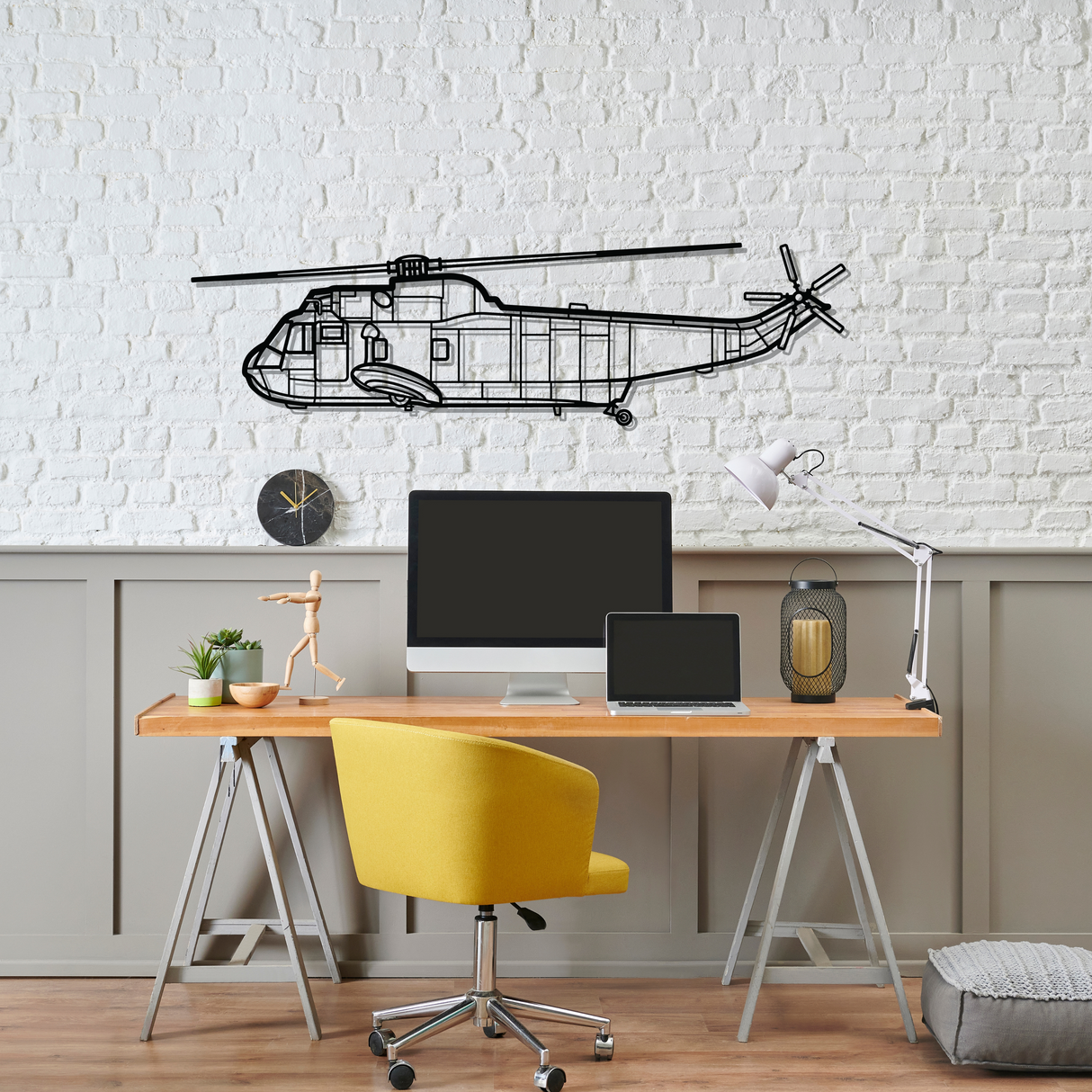 SH-3 Sea King Silhouette Metal Wall Art