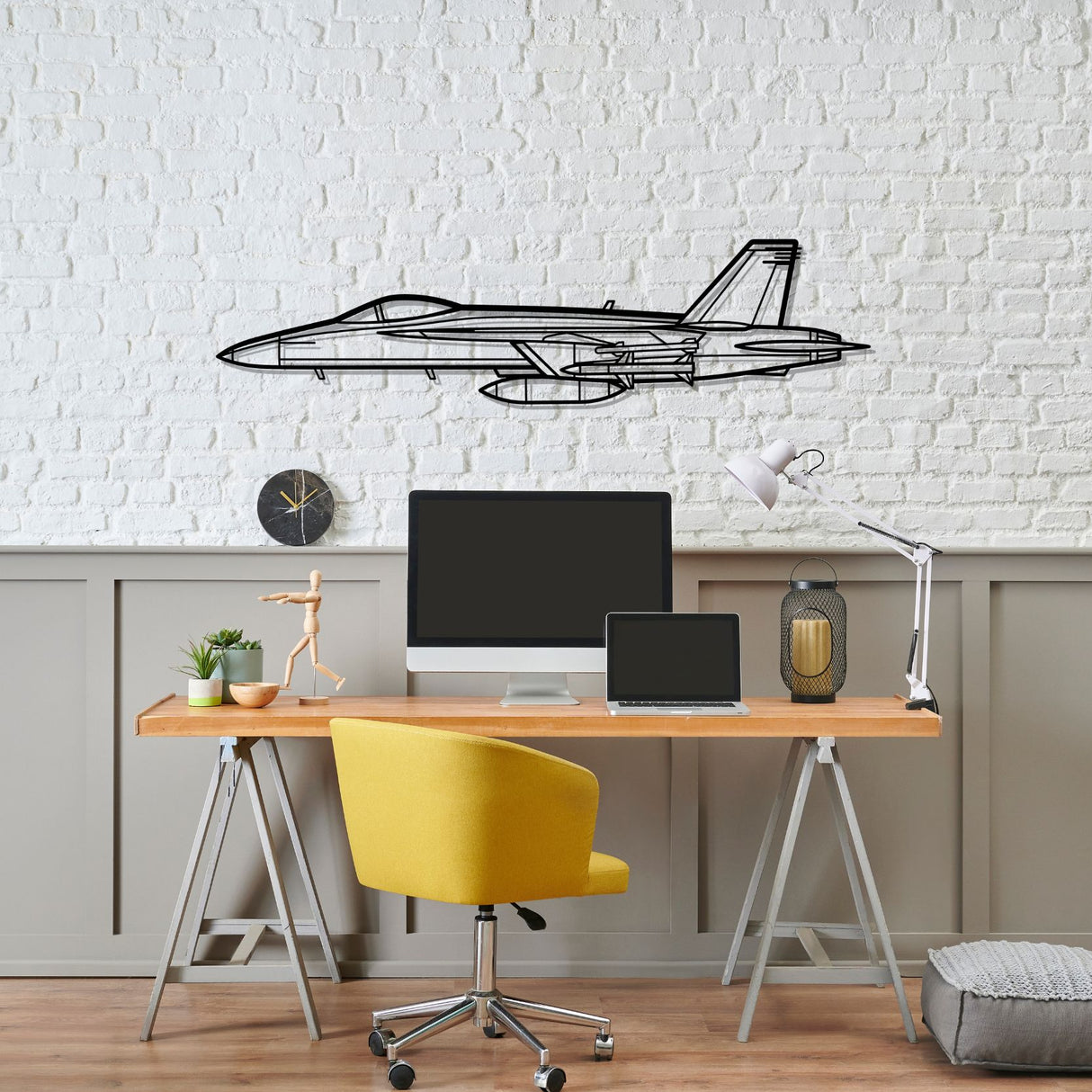F-18 Hornet Silhouette Metal Wall Art