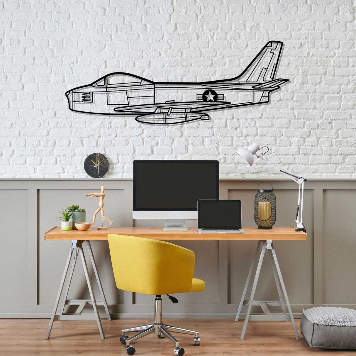 F-86 Sabre Silhouette Metal Wall Art