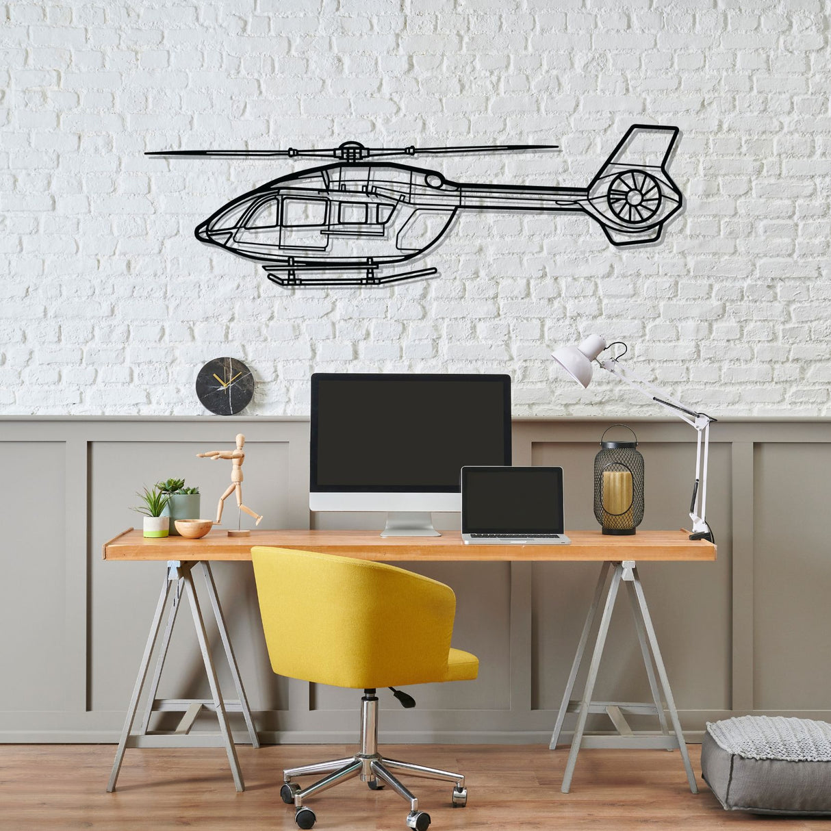 H145 Silhouette Metal Wall Art