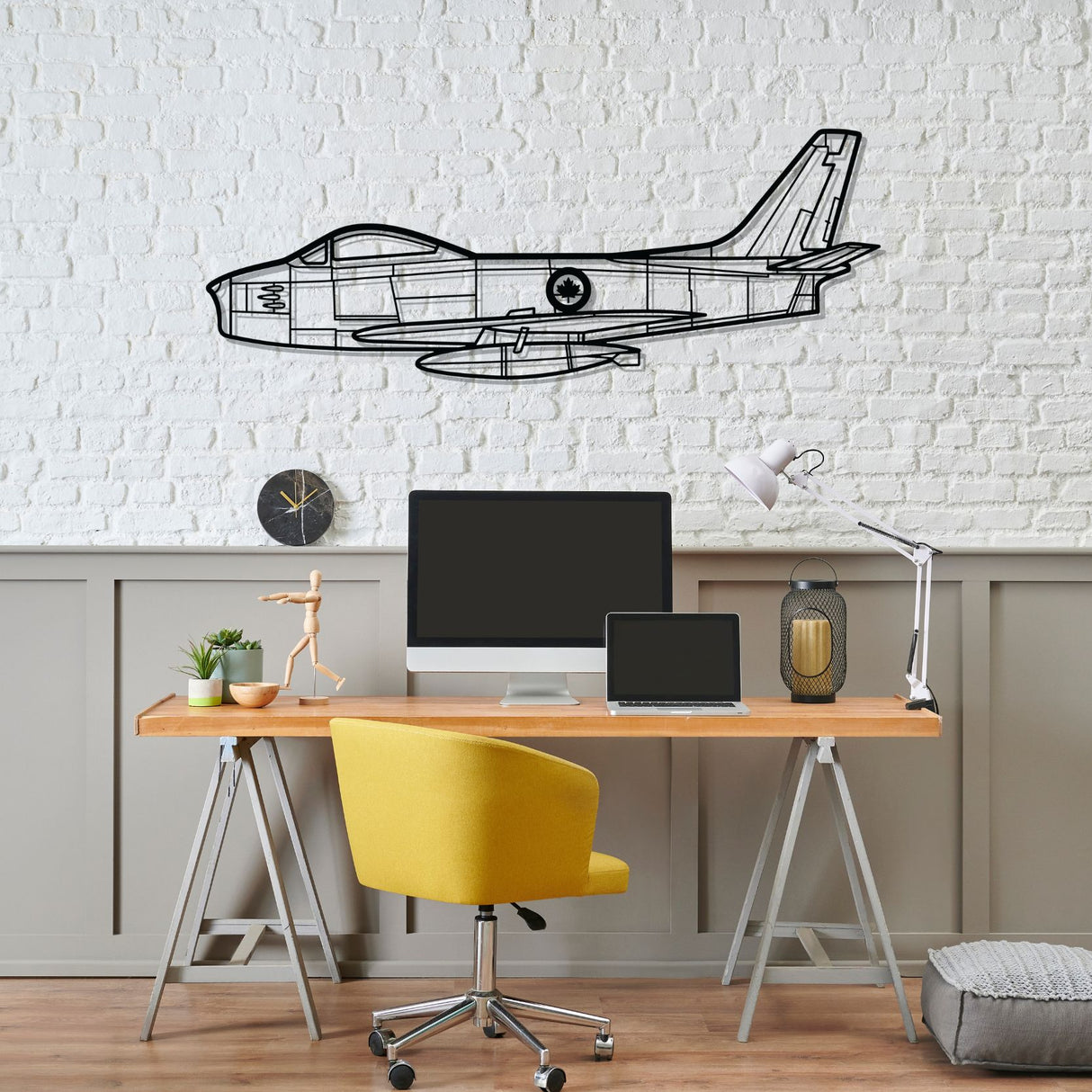 F86 Sabre Canada Silhouette Metal Wall Art