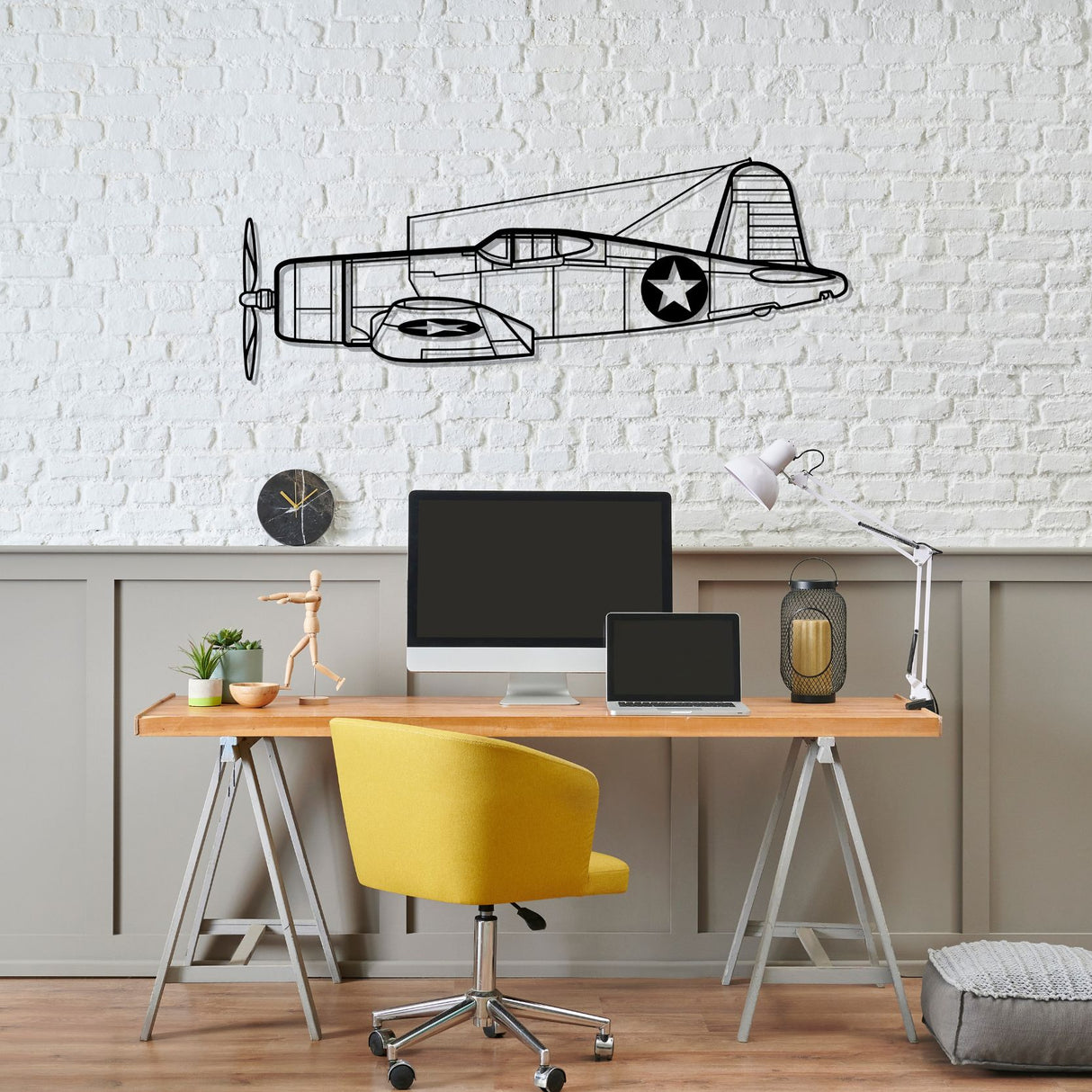 F4U Corsair Silhouette Metal Wall Art