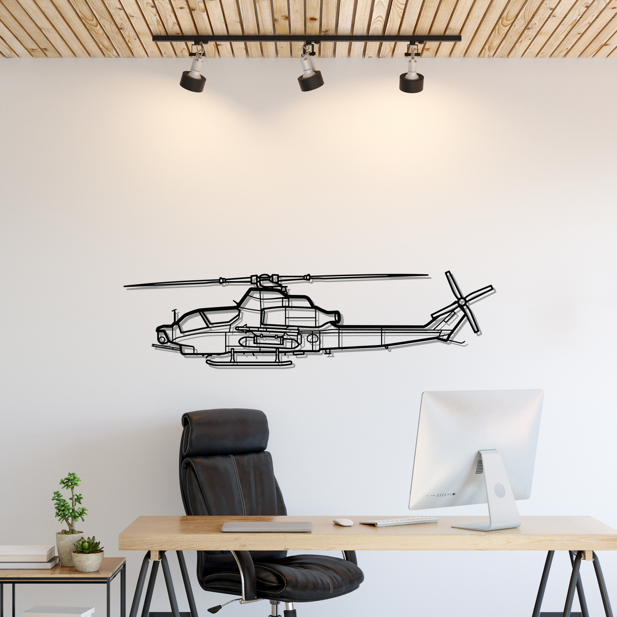 AH-1Z Viper Silhouette Metal Wall Art