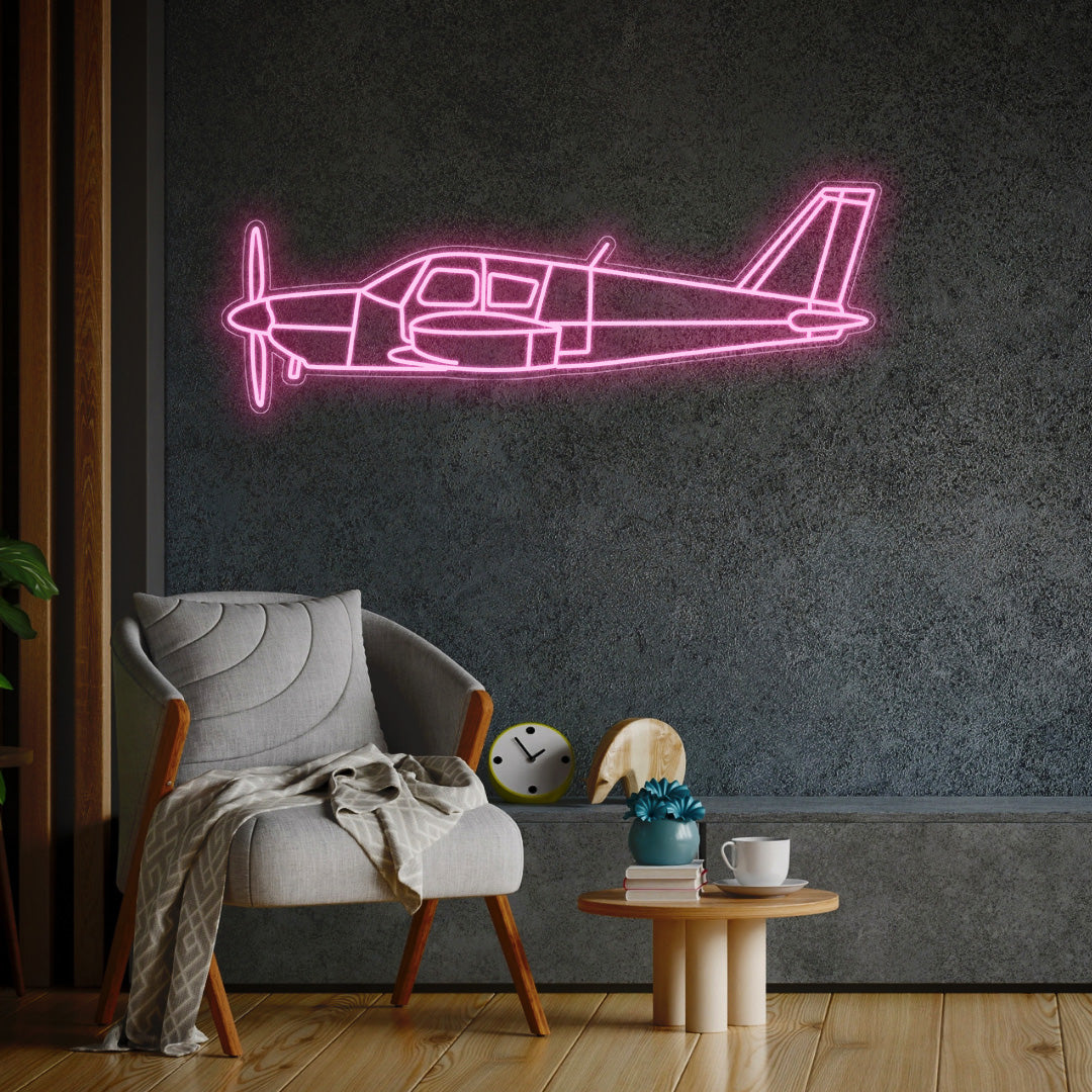 PA-28 Cherokee Neon Silhouette