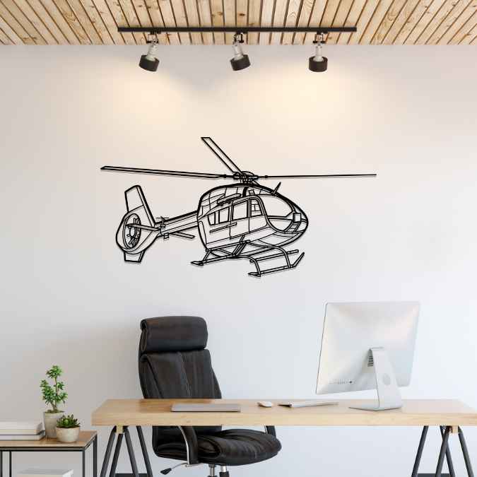 H145M LUH SOF Angle Silhouette Metal Wall Art