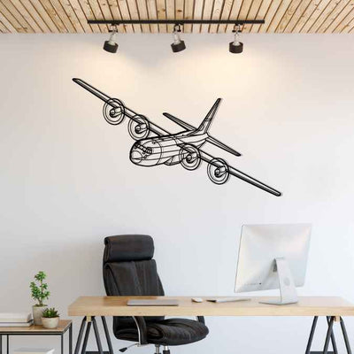 C-130H2 Angle Silhouette Metal Wall Art