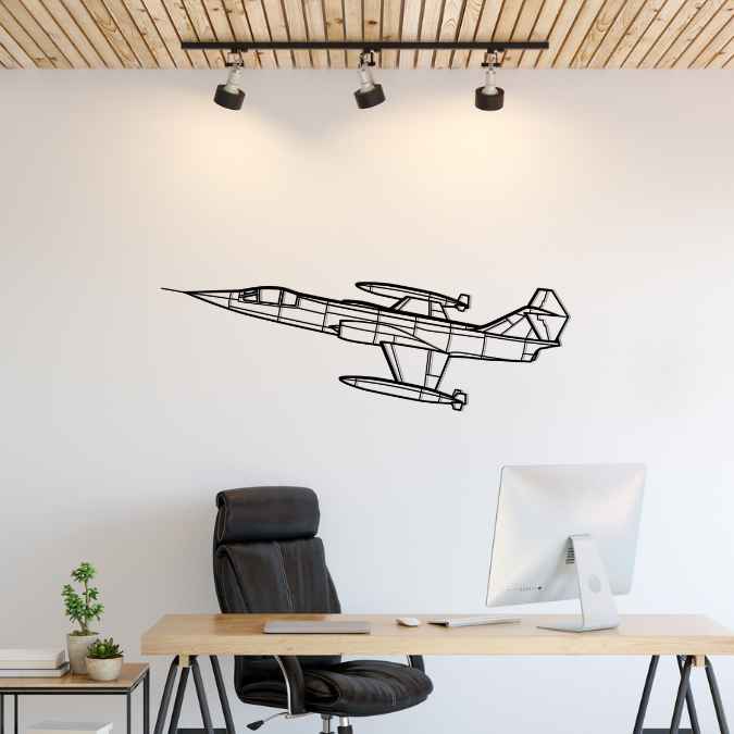 F-104G Starfighter Angle Silhouette Metal Wall Art