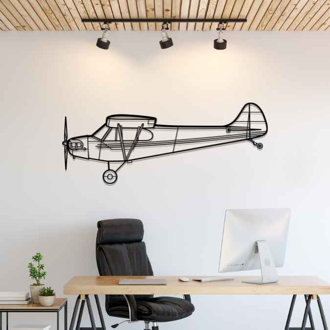 J-2 Cub Silhouette Metal Wall Art