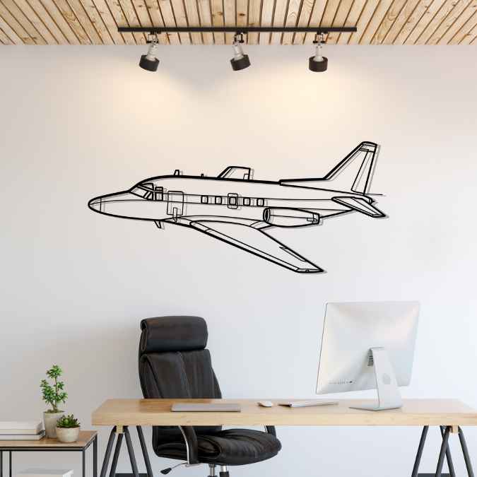 Sabreliner 75 Angle Silhouette Metal Wall Art