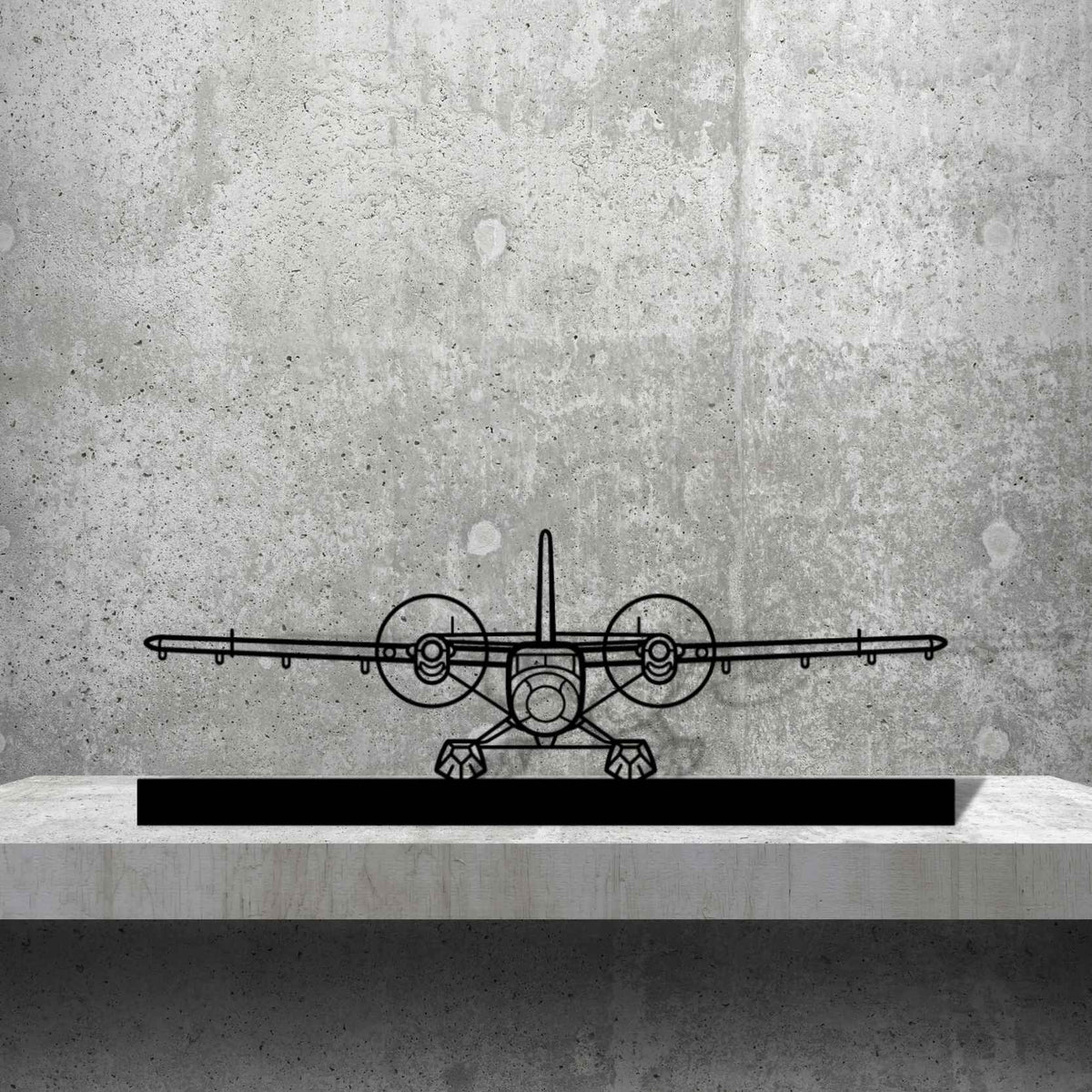 DHC-6 Twin Otter Silhouette Metal Art Stand