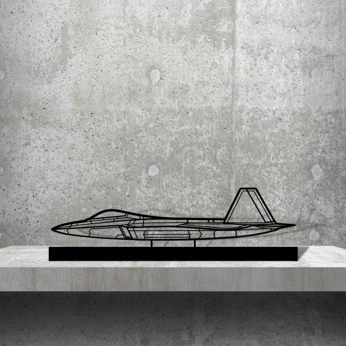 F-22 Raptor Silhouette Metal Art Stand
