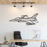 F-16C Fighting Falcon Angle Silhouette Metal Wall Art