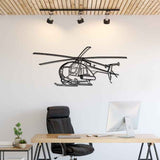 MH-6 Little Bird Angle Silhouette Metal Wall Art