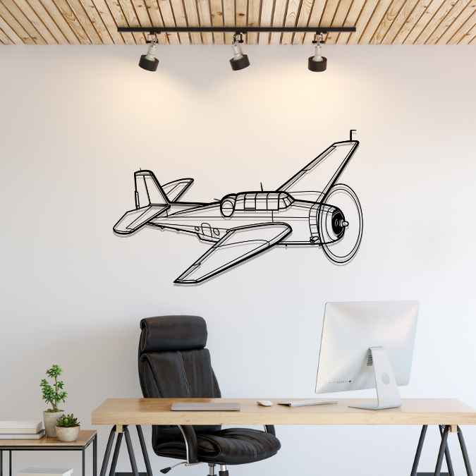 TBM Avenger Angle Silhouette Metal Wall Art