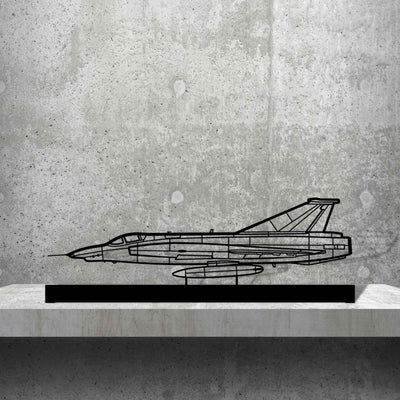 RF-35 Draken Silhouette Metal Art Stand