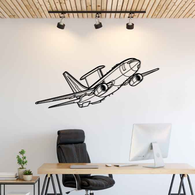 E-7A Wedgetail Angle Silhouette Metal Wall Art