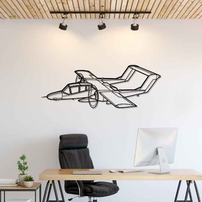 OV-10 Bronco Angle Silhouette Metal Wall Art