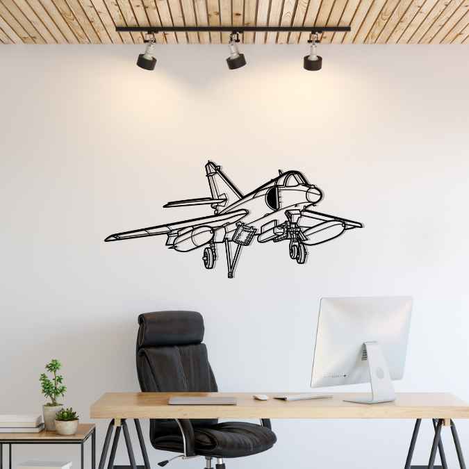 Super Étendard Modernisé Angle Silhouette Metal Wall Art