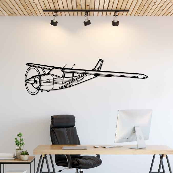 182 Skylane Angle Silhouette Metal Wall Art