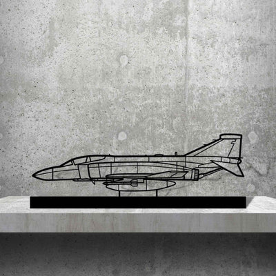 RAF F-4K Phantom Silhouette Metal Art Stand