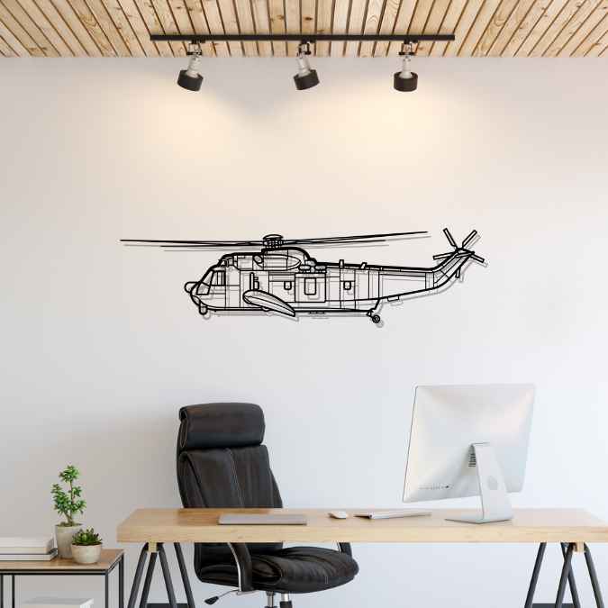 S-61A-1 Sea King 2010 Silhouette Metal Wall Art