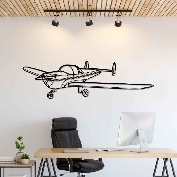 415-CD Ercoupe Angle Silhouette Metal Wall Art