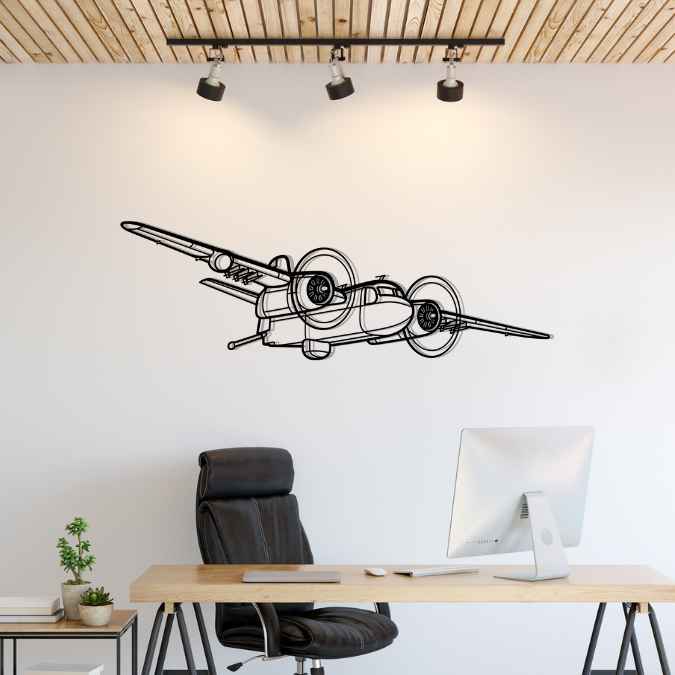 S-2 Tracker Angle Silhouette Metal Wall Art