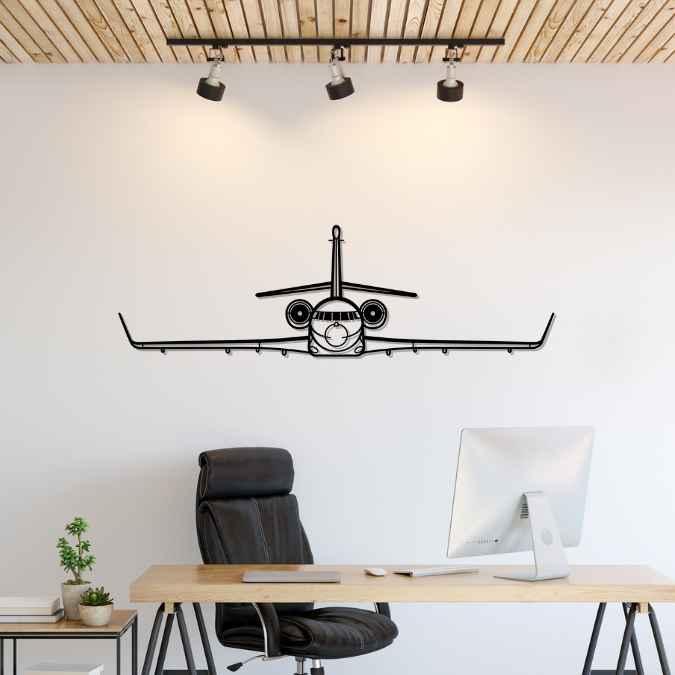 Falcon 2000LXS Front Silhouette Metal Wall Art