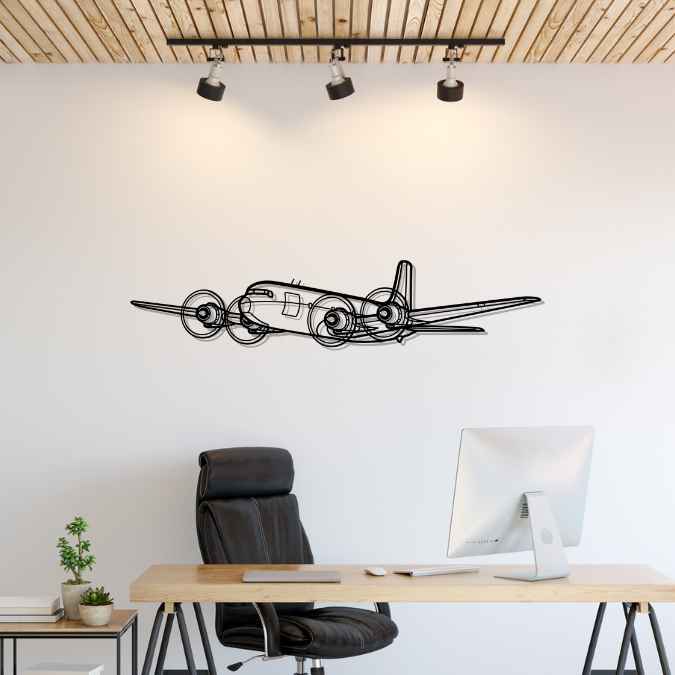 DC-6 Angle Silhouette Metal Wall Art