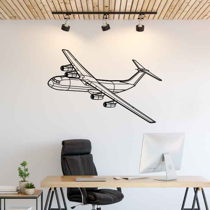 C-141B Starlifter Angle Silhouette Metal Wall Art