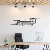 Chinook MH-47 Silhouette Metal Wall Art