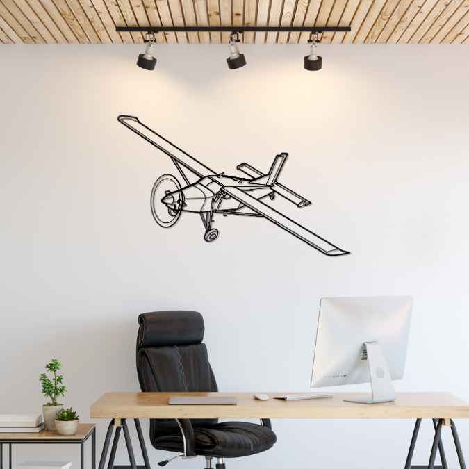 PC-6 Front Angle Silhouette Metal Wall Art