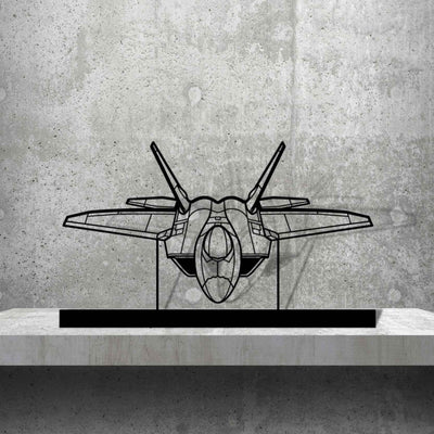 F-22 Raptor Angle Silhouette Metal Art Stand