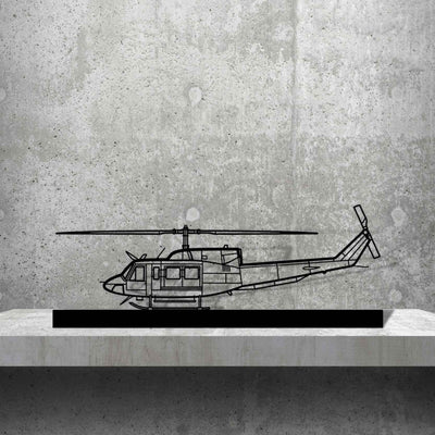 Bell 212 Sentry Silhouette Metal Art Stand