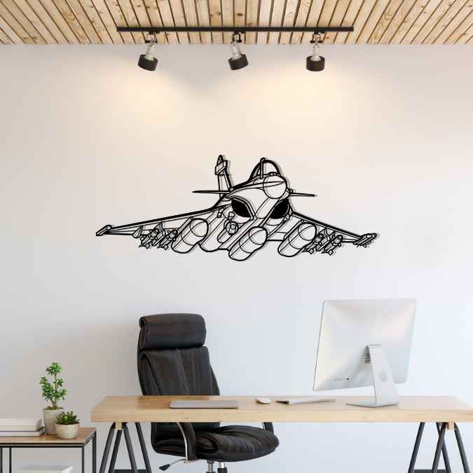 Rafale Angle Silhouette Metal Wall Art