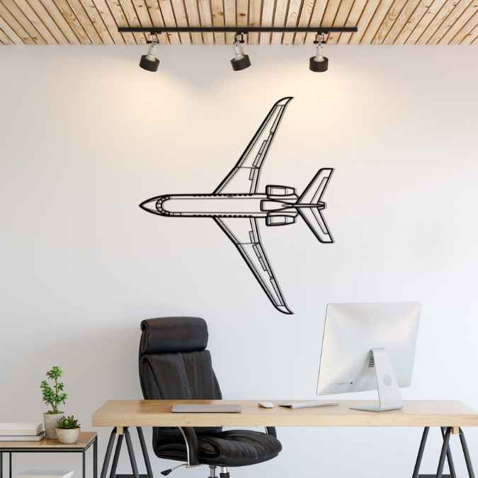 Falcon 900EX Top Silhouette Metal Wall Art