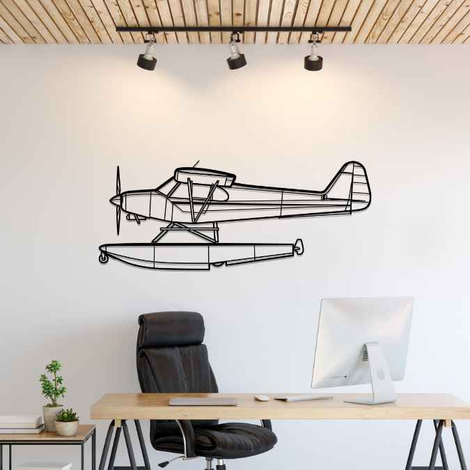 PA-18-150 Super Cub Silhouette Metal Wall Art
