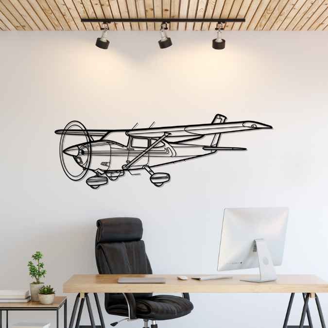 182Q Skylane Angle Silhouette Metal Wall Art