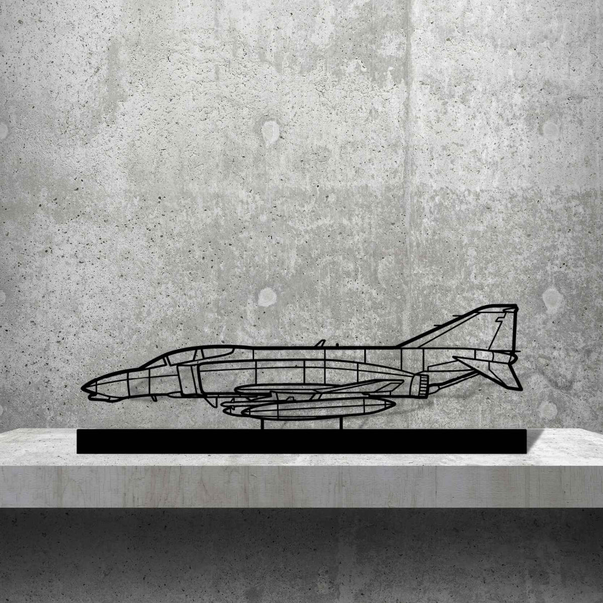 F-4B Phantom 2 Navy Silhouette Metal Art Stand