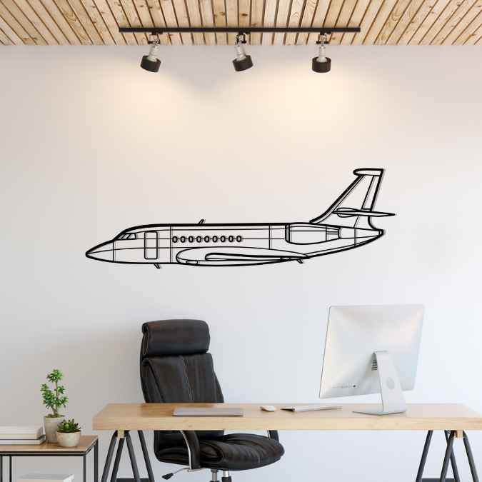 Falcon 2000EX Silhouette Metal Wall Art