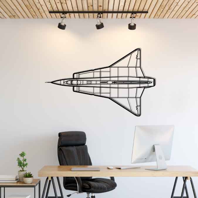J-35F Draken Top Silhouette Metal Wall Art