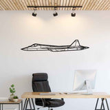 Su-57 Silhouette Metal Wall Art