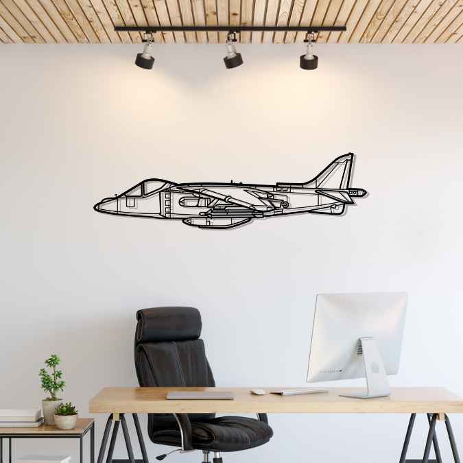 AV-8B Harrier II Silhouette Metal Wall Art