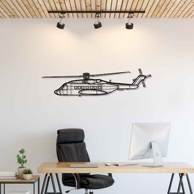 S-92A Silhouette Metal Wall Art