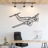 King Air F90  Angle Silhouette Metal Wall Art