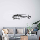 SA316B Alouette Il Securite Civile Silhouette Metal Wall Art