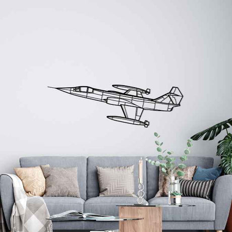 F-104G Starfighter Angle Silhouette Metal Wall Art