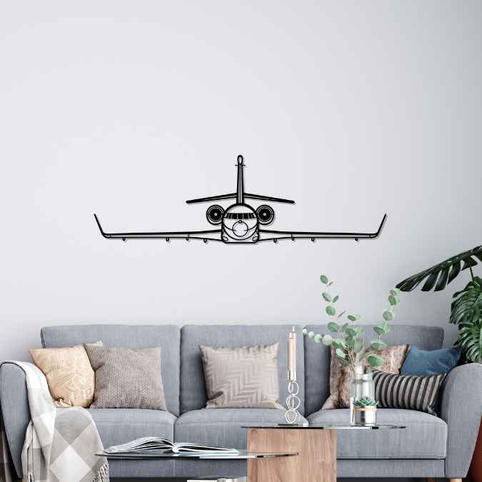 Falcon 2000LXS Front Silhouette Metal Wall Art