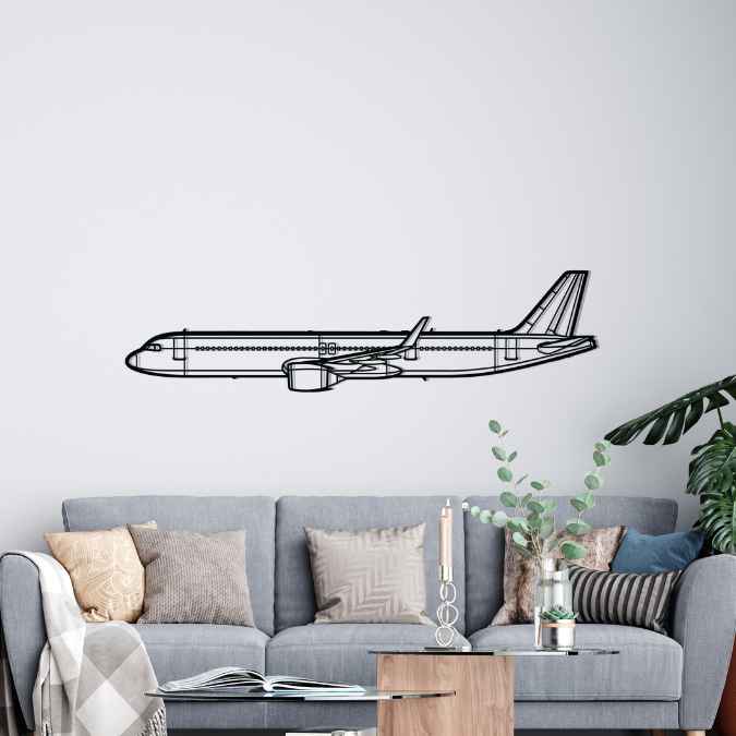 A321-251NX Silhouette Metal Wall Art