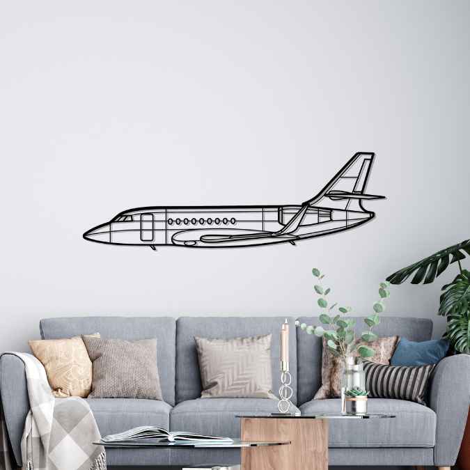 Falcon 2000LX 2008 Silhouette Metal Wall Art